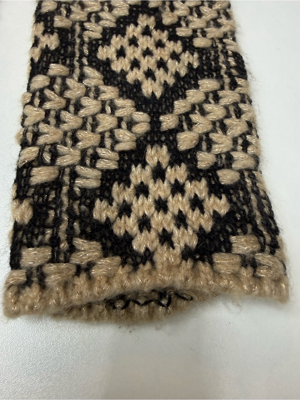 Lucky Brand Black & Cream Geometric Knit Women's Cardigan Sweater size L - Picture 8 of 11
